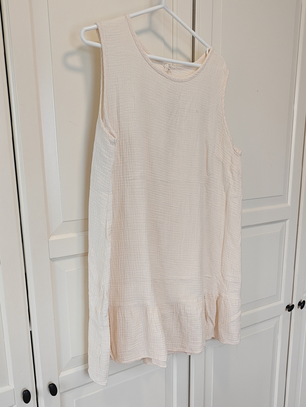 Light Pink Sleeveless Midi Dress - Minimal Ruffle Hem